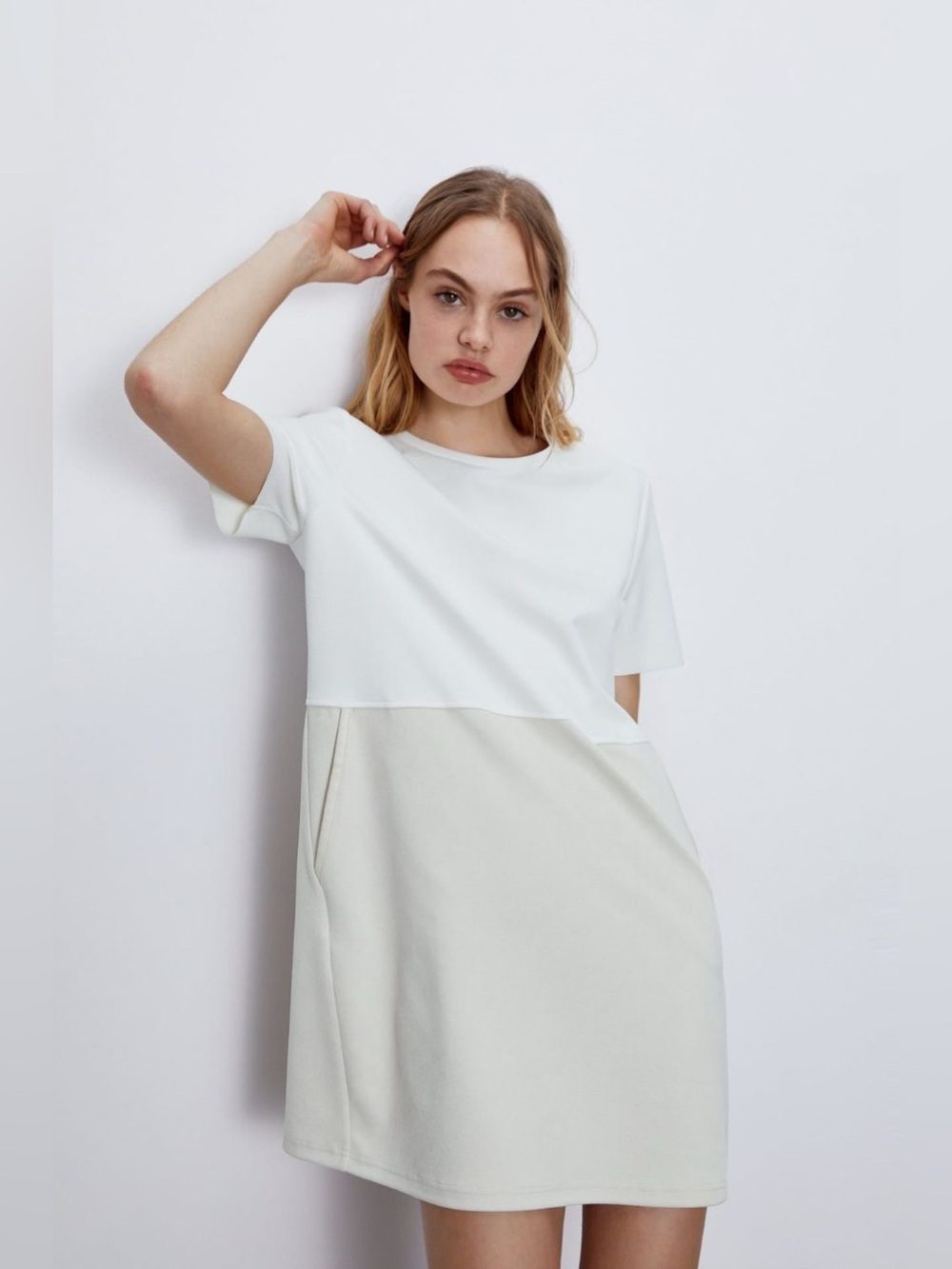 Zara Faux Suede Dress in Color-block - EUC - Picture 3 of 8